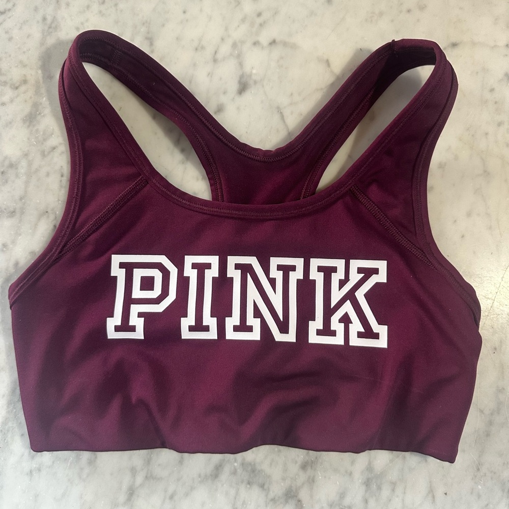 PINK Victoria's Secret Burgundy Sports Bra